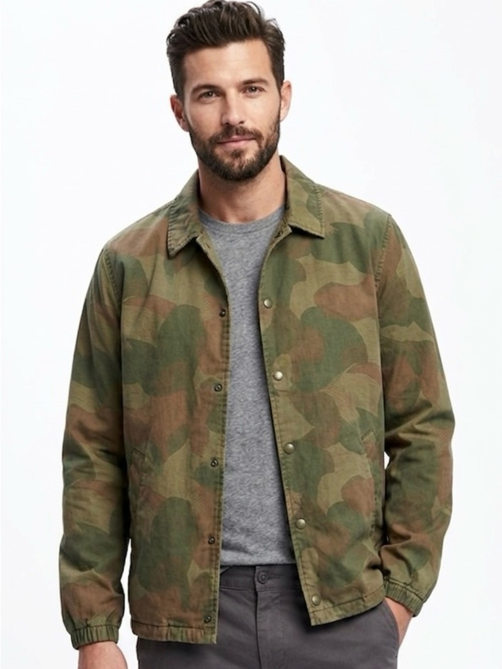 GAP Men's Cloud Camo / Abstract
Brushstroke Camouflage Utility Jacket UNISEX